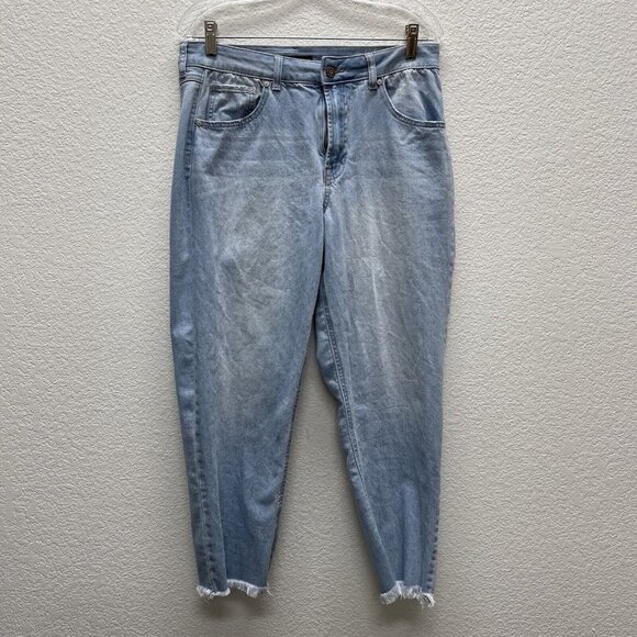 Sincerely Jules Light Wash Slim Straight Distressed Raw Hem Jeans-Size 9 / 29 - Picture 1 of 6